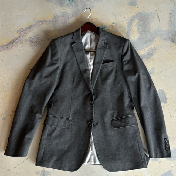 jf j.ferrar Other - 40L Men’s J. Ferrar Blazer (Gray, Super Slim Fit)